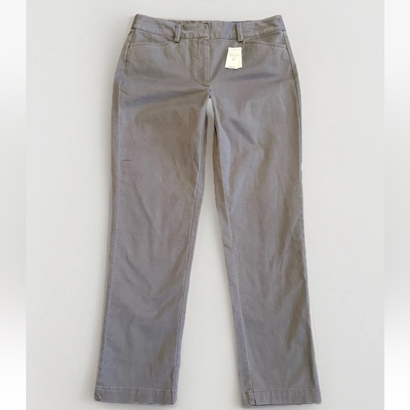NWT Lands End Gray Mid Rise Straight Leg Pants. Size 10 - Picture 8 of 8